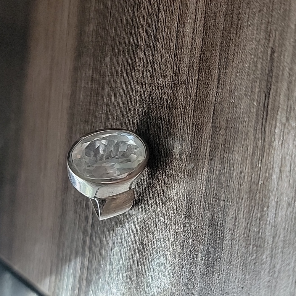Sterling size 5 clear stone ring